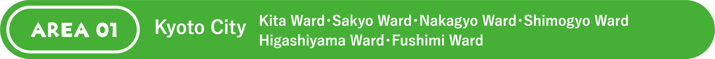 Kyoto City Kita Ward・Sakyo Ward・Nakagyo Ward・Shimogyo Ward・Higashiyama Ward・Fushimi Ward